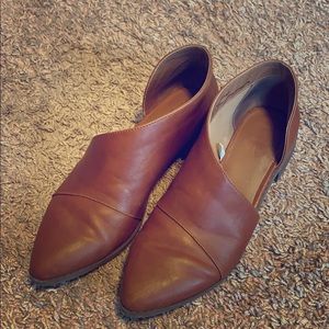 D’orsay flats cognac tan brown